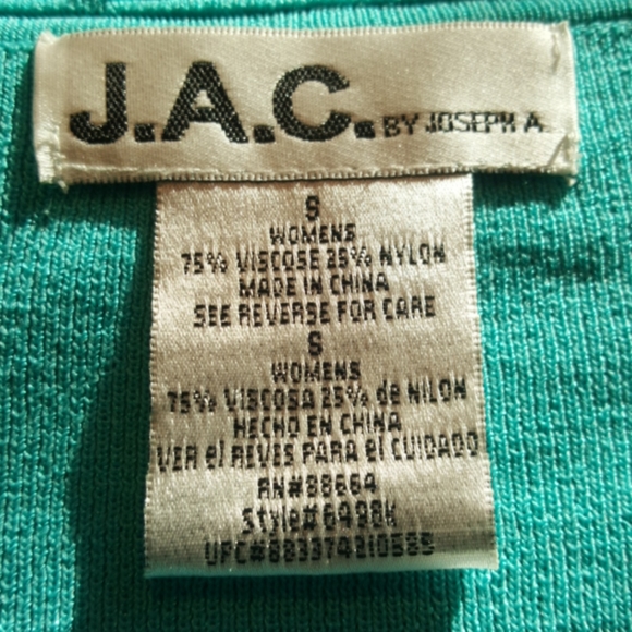 J.A.C. by JOSEPH. A.♡ Gorgeous Teal 3/4 Embellished Open Lace  Trim Blouse S - Picture 9 of 11